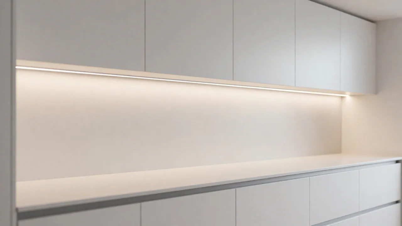 Taśma LED w profilu aluminiowym i oprawy punktowe jako oświetlenie pod szafki kuchenne wybrać - Jakie oświetlenie pod szafki kuchenne wybrać?